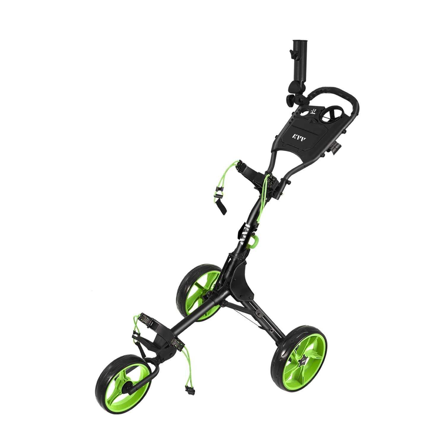 KVV 3 Wheel Foldable/Collapsible Golf Push Cart Ultra Lightweight ...