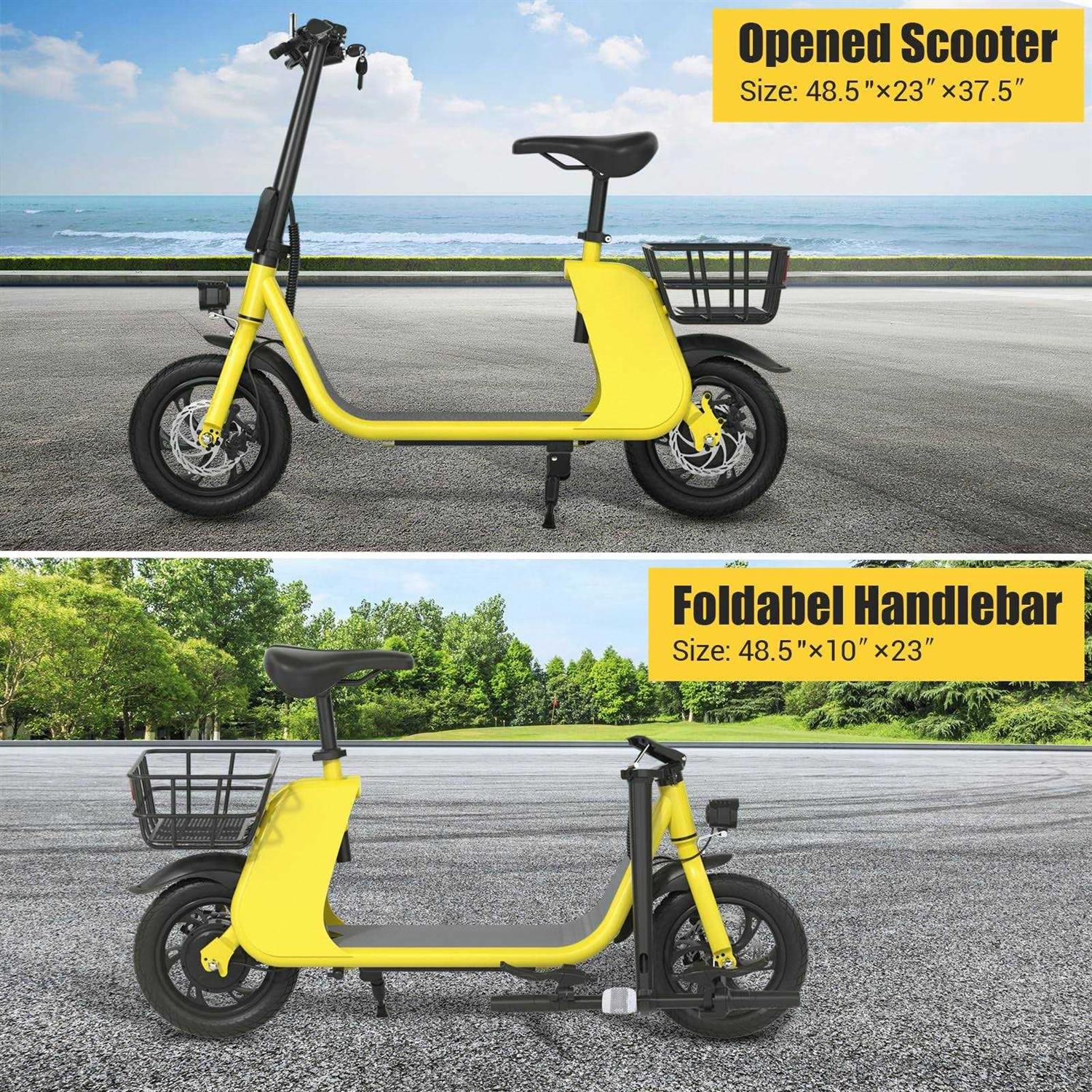 Ridwind 450w Electric Scooter Adults with Seat Foldable 36v Battery E ...