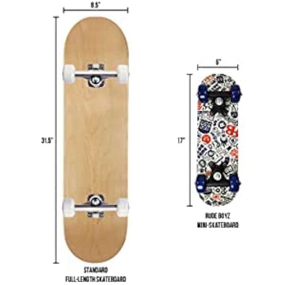 Rude Boyz Mini Wooden Cruiser Beginner kids Skateboard - Sports ...